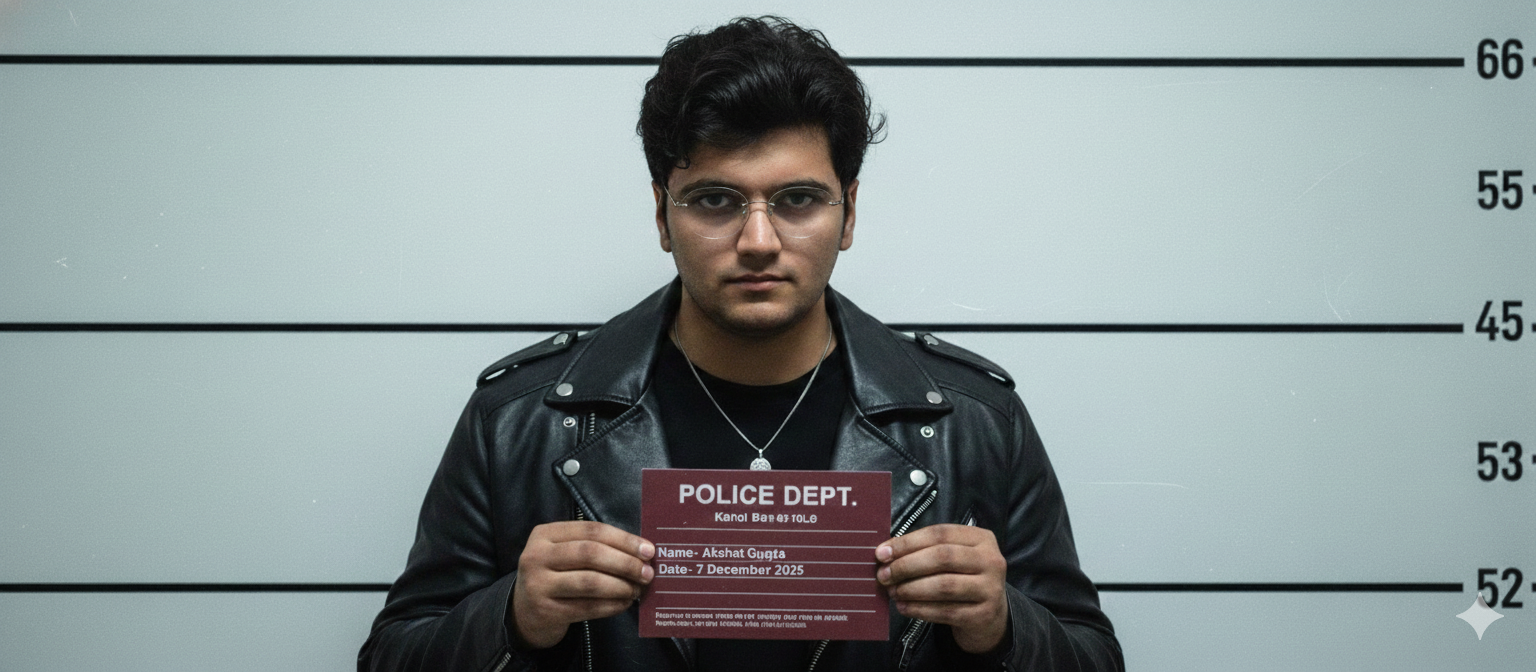 Police Booking Identification Photo: Subject Akshat Gupta