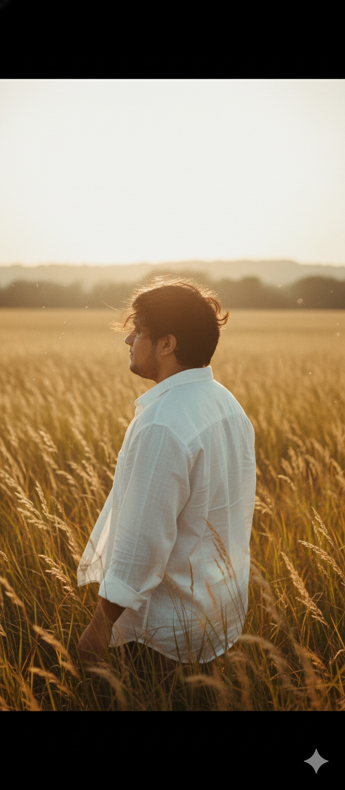 The Golden Hour Contemplation in the Grain